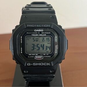 Casio G Shock GW-5000 43mm Black Stainless Steel/Resin - 3159 Solar Radio $330